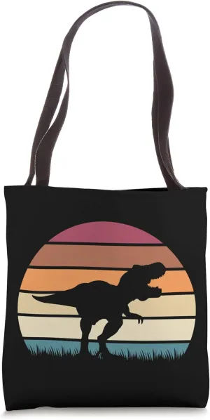 Retro Sunset Tyrannosaurus Rex Jurassic Dinosaur Tote Bag