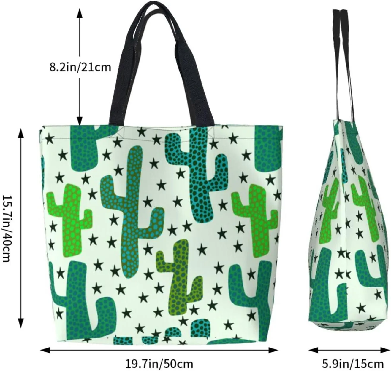 Reusable Grocery bags Big Capacity Shopping Bag Canvas Shoulder Tote Handbag for Women Girls
