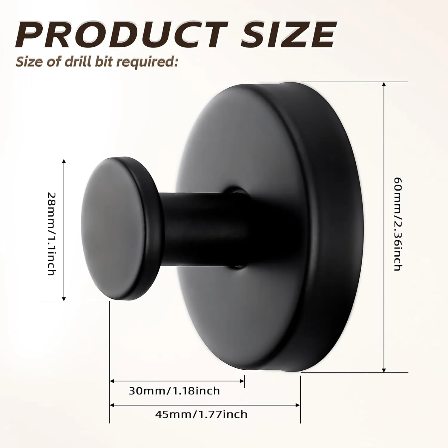 Reusable Heavy Duty Suction Cup Hooks for Kitchen/Bathroom/Shower - Wet-Proof Hooks for Towels, Robes, Loofah&Wreaths/No Drill Mounting on Glass, Tile, Metal (2, Matte Black)
