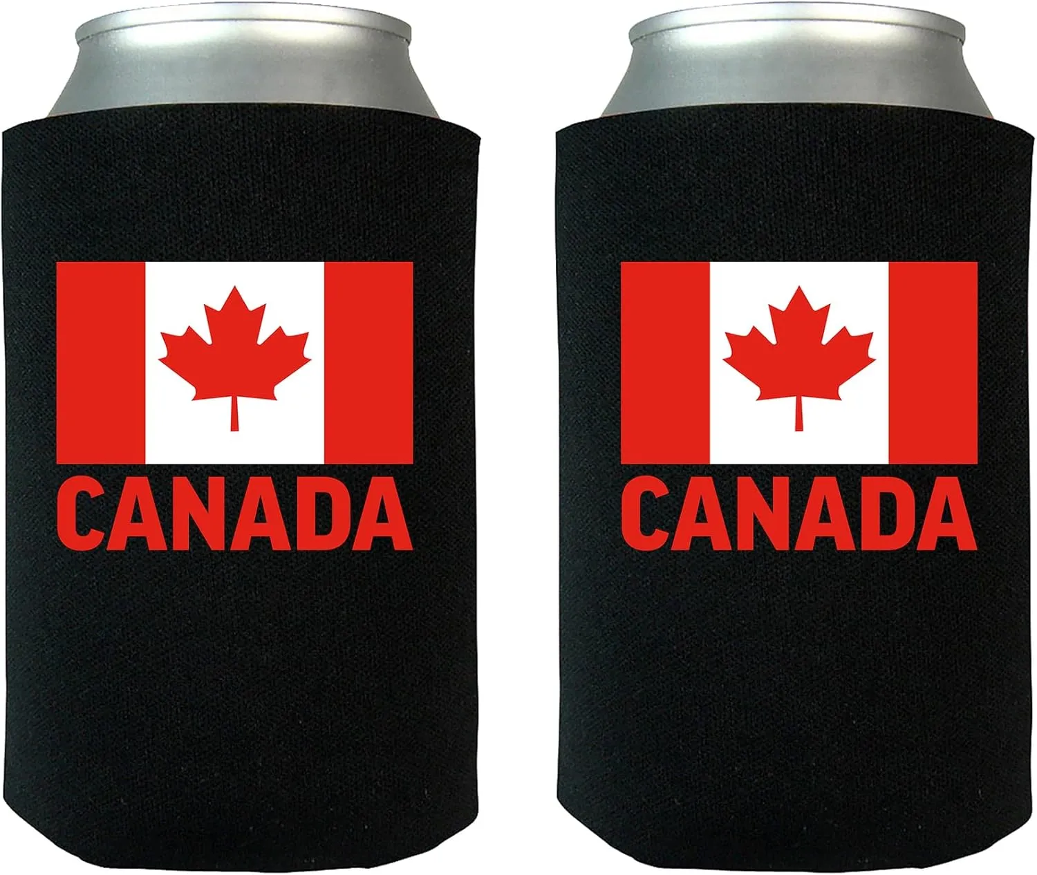 Rogue River Tactical Canada Canadian Flag Collapsible Beer Can Bottle Beverage Cooler Sleeves 2 Pack Gift Set