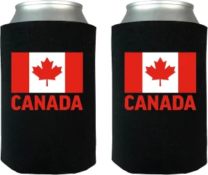 Rogue River Tactical Canada Canadian Flag Collapsible Beer Can Bottle Beverage Cooler Sleeves 2 Pack Gift Set