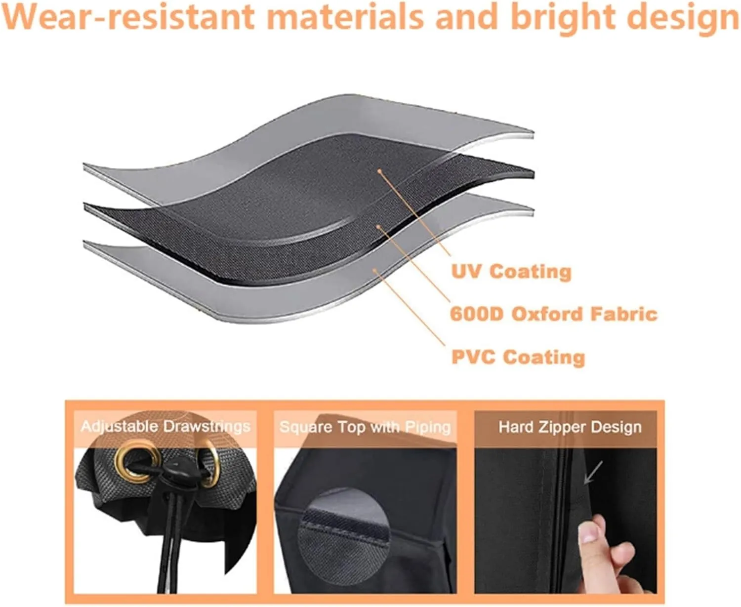 Rotary Clotheslines Cover with Storage Bag, 600D Oxford Fabric Windproof Cover, Rotary Clothesline Cover with Adjustable Hem Drawstrings(Black,71x6x6inch)
