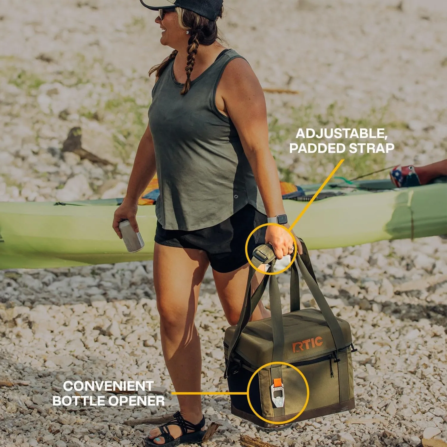 RTIC 28 Can Everyday Cooler, Soft Sided Portable Insulated Cooling for Lunch, Beach, Drink, Beverage, Travel, Camping, Picnic, for Men and Women