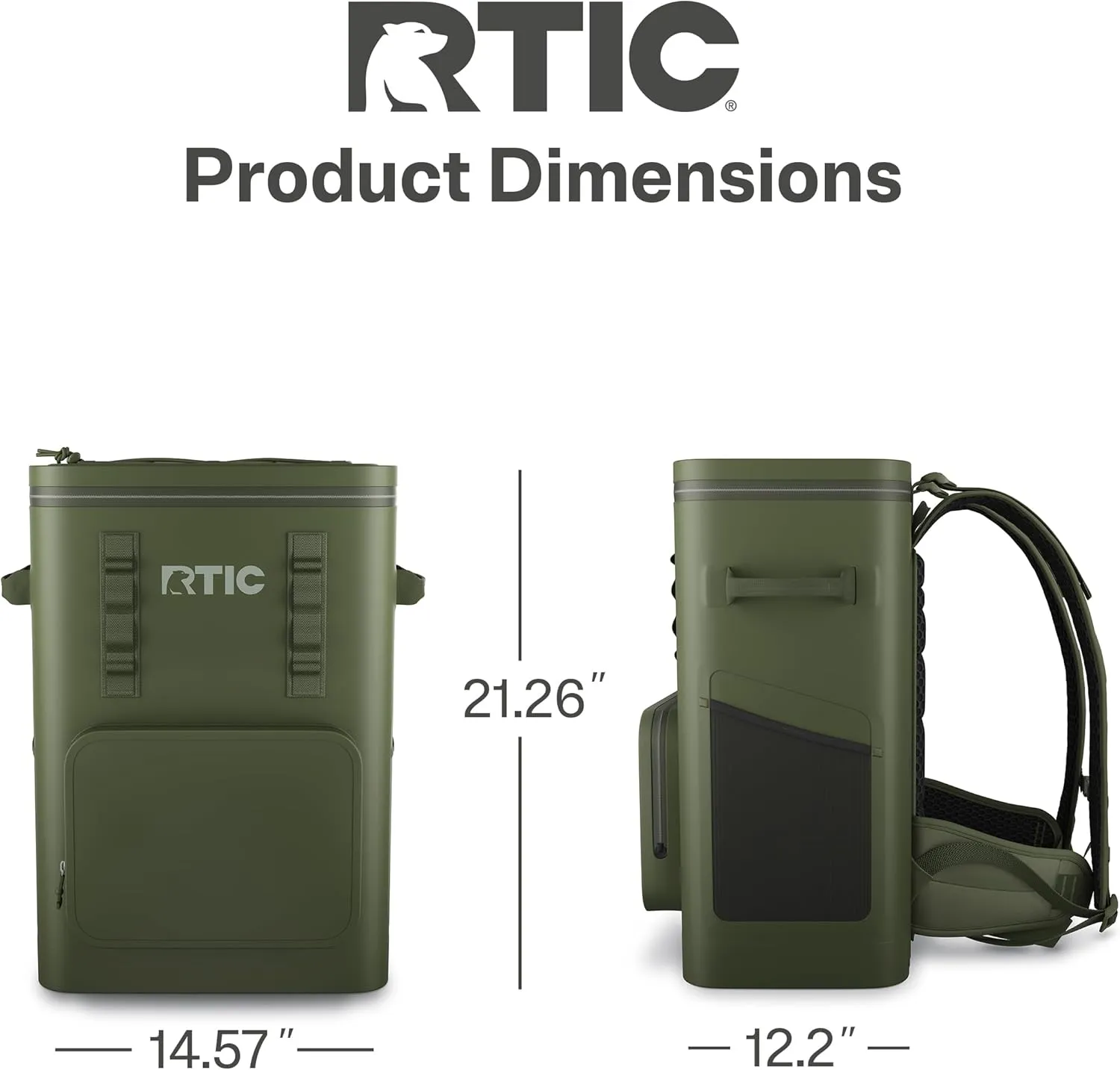 RTIC 48 Can Ultra-Tough Backpack Cooler, Insulated, Waterproof, Leak Proof, Portable Floating Bag for Beverage, Drink, Lunch, Outdoor, Beach, Car, Camping, Picnic, Fishing, Boat