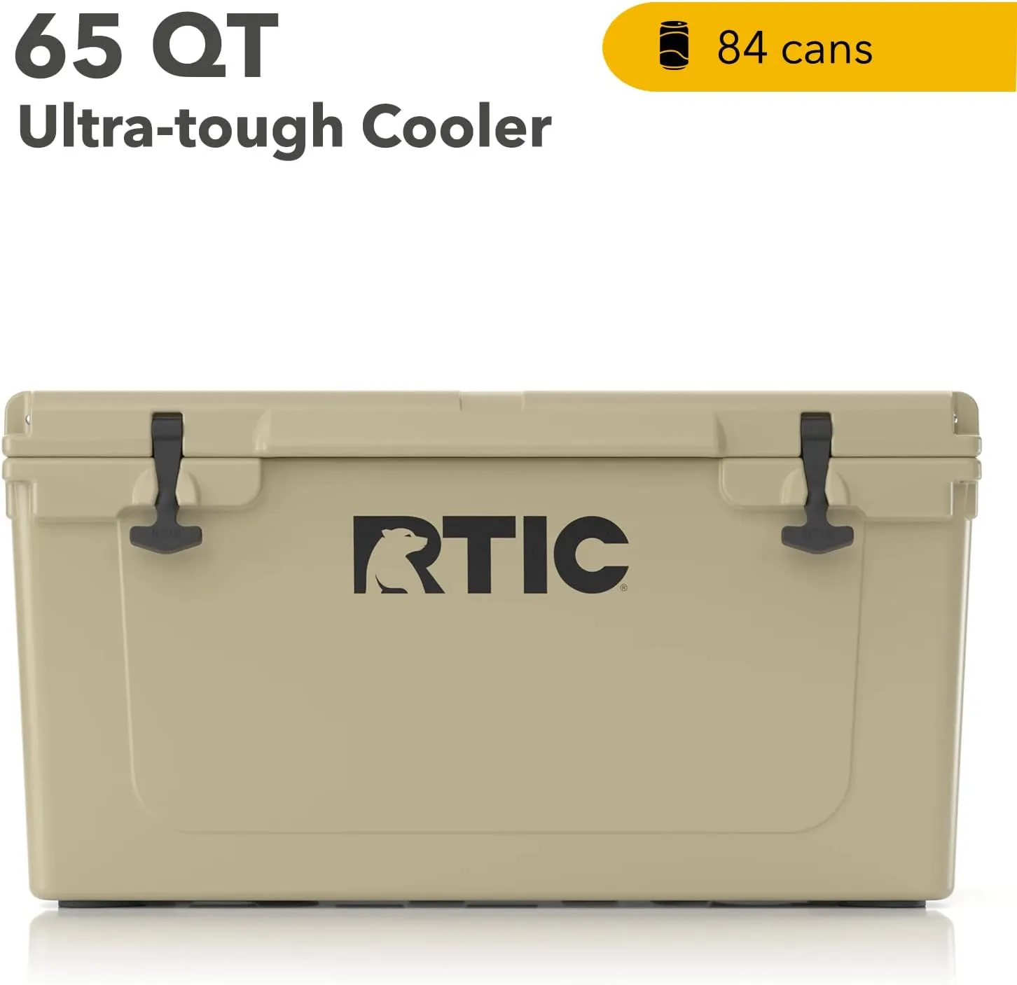 RTIC 65 QT Ultra-Tough Cooler Hard Insulated Portable Ice Chest Box for Beach, Drink, Beverage, Camping, Picnic, Fishing, Boat, Barbecue