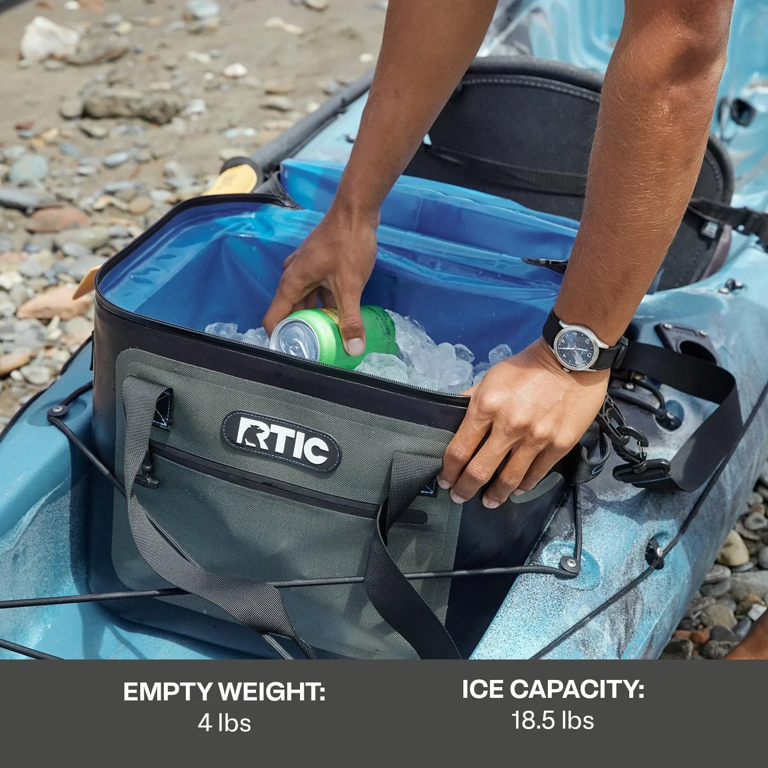 RTIC Ultra-Tough Soft Cooler 40 Can, Insulated Bag Portable Ice Chest Box for Lunch, Beach, Drink, Beverage, Travel, Camping, Picnic, Car, Trips, Floating Cooler Leak-Proof with Zipper