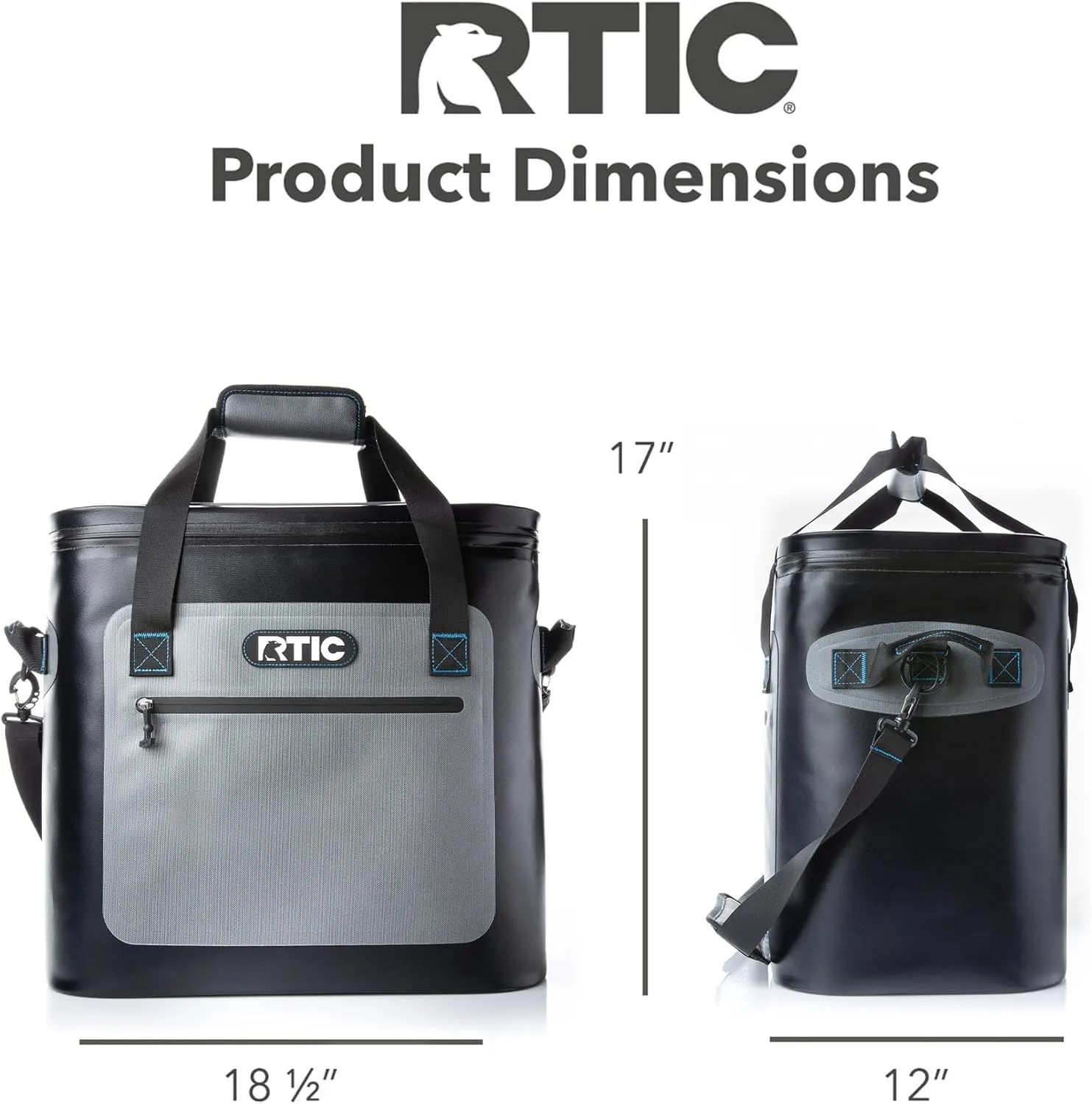 RTIC Ultra-Tough Soft Cooler 40 Can, Insulated Bag Portable Ice Chest Box for Lunch, Beach, Drink, Beverage, Travel, Camping, Picnic, Car, Trips, Floating Cooler Leak-Proof with Zipper