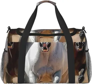 Running Horse Travel Duffel Bag Tote Bag Sports Gym Bag For Women And Men