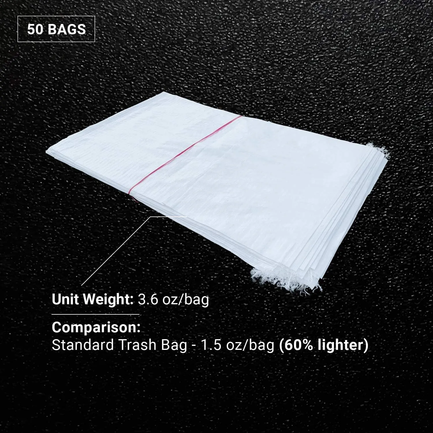 Sandbaggy Large Sandbags - Size: 25" x 40" - Thick Heavy Duty Contractor Bags, Heavy Duty Garbage Bags, Dumpster Bag, Construction Trash Bags, 6 mil (50 Bags)