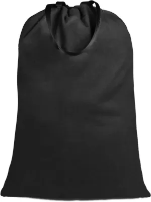 Sanlykate Large Canvas Cotton Laundry Bag with Drawstring & Handles, Heavy Duty Durable Dirty Clothes Organizer, Tear Resistant Hamper Liner Storage Bag, Travel Sack, 25.5 x 34inch - Black