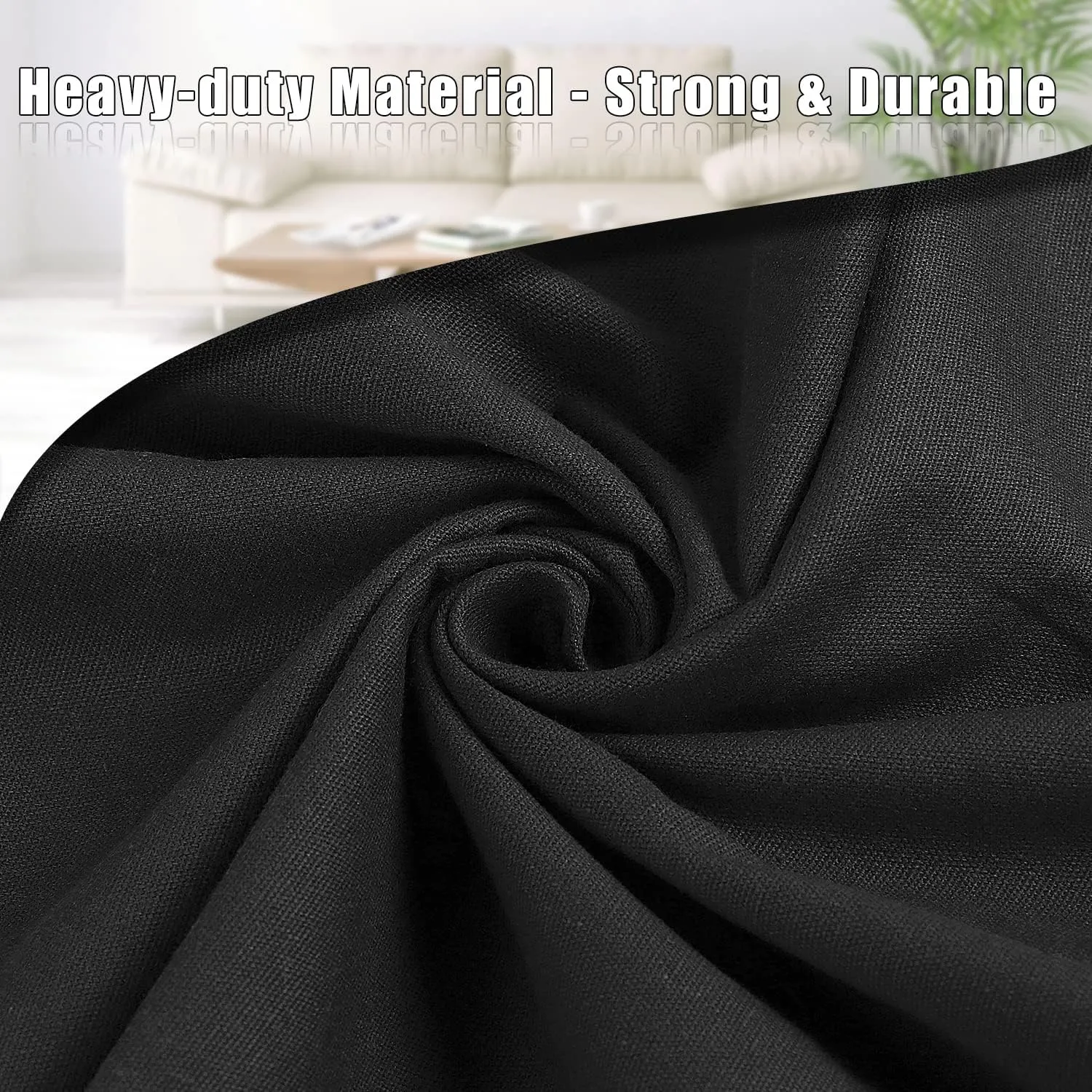 Sanlykate Large Canvas Cotton Laundry Bag with Drawstring & Handles, Heavy Duty Durable Dirty Clothes Organizer, Tear Resistant Hamper Liner Storage Bag, Travel Sack, 25.5 x 34inch - Black