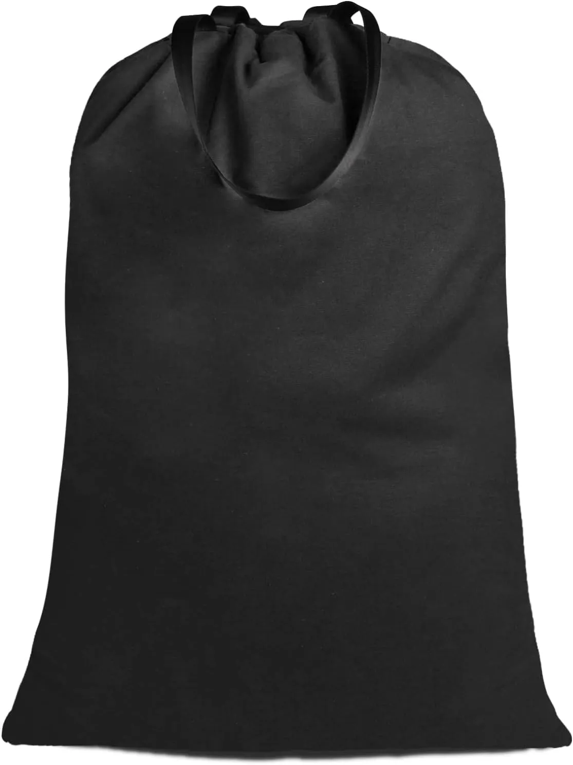 Sanlykate Large Canvas Cotton Laundry Bag with Drawstring & Handles, Heavy Duty Durable Dirty Clothes Organizer, Tear Resistant Hamper Liner Storage Bag, Travel Sack, 25.5 x 34inch - Black