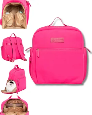 Sarah Wells Fiona Breast Pump Backpack - Neoprene, Machine Washable, Insulated Pockets, Pocket-In-Pocket System (Hot Pink)