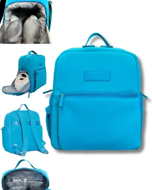 Sarah Wells Fiona Breast Pump Backpack - Neoprene, Machine Washable, Insulated Pockets, Pocket-In-Pocket System (Sky)