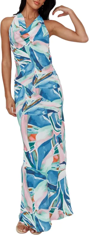 Satin Cowl Neck Sleeveless Backless Maxi Wedding Guest Dress Silk Open Back Tie Back Prom Formal Dresses for Women 2024