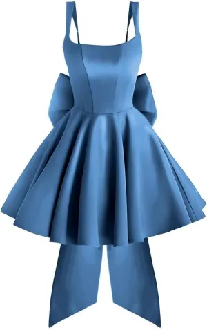 Satin Homecoming Dresses for Teens 2025 Corset Short Formal HOCO Dress with Bow Aline Cocktail Prom Gowns
