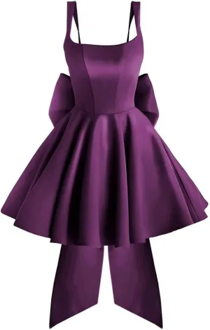 Satin Homecoming Dresses for Teens 2025 Corset Short Formal HOCO Dress with Bow Aline Cocktail Prom Gowns