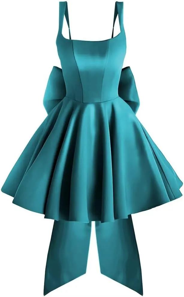 Satin Homecoming Dresses for Teens 2025 Corset Short Formal HOCO Dress with Bow Aline Cocktail Prom Gowns