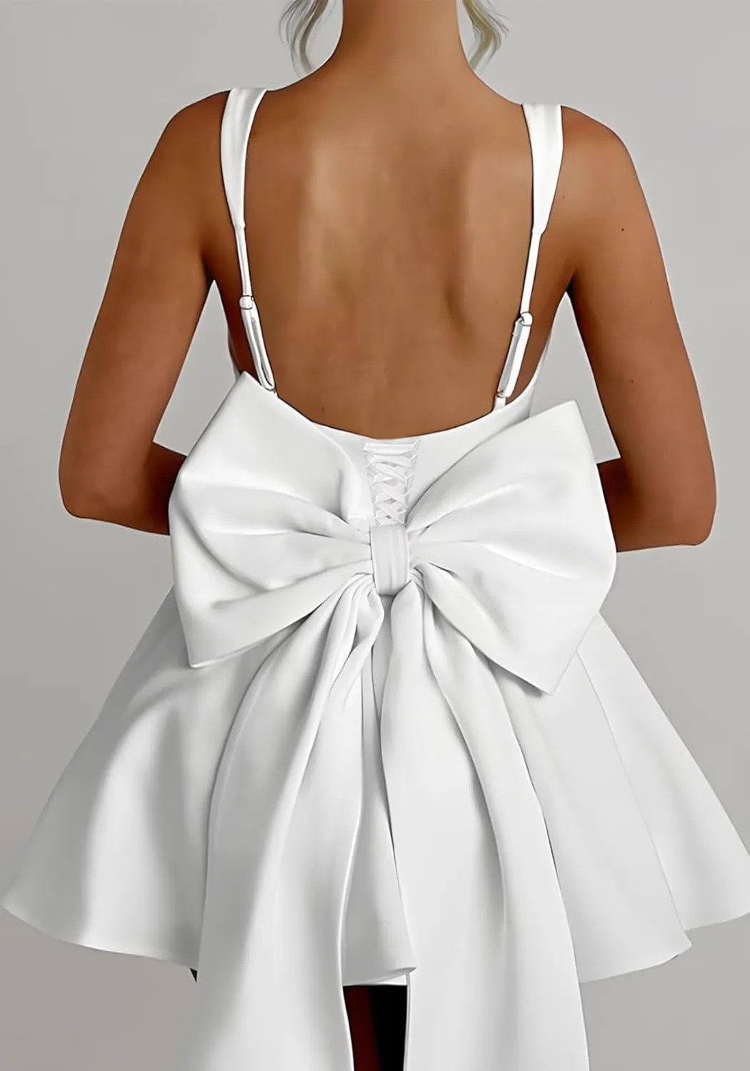 Satin Homecoming Dresses for Teens 2025 Corset Short Formal HOCO Dress with Bow Aline Cocktail Prom Gowns