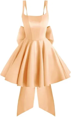 Satin Homecoming Dresses for Teens 2025 Corset Short Formal HOCO Dress with Bow Aline Cocktail Prom Gowns