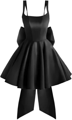Satin Homecoming Dresses for Teens 2025 Corset Short Formal HOCO Dress with Bow Aline Cocktail Prom Gowns