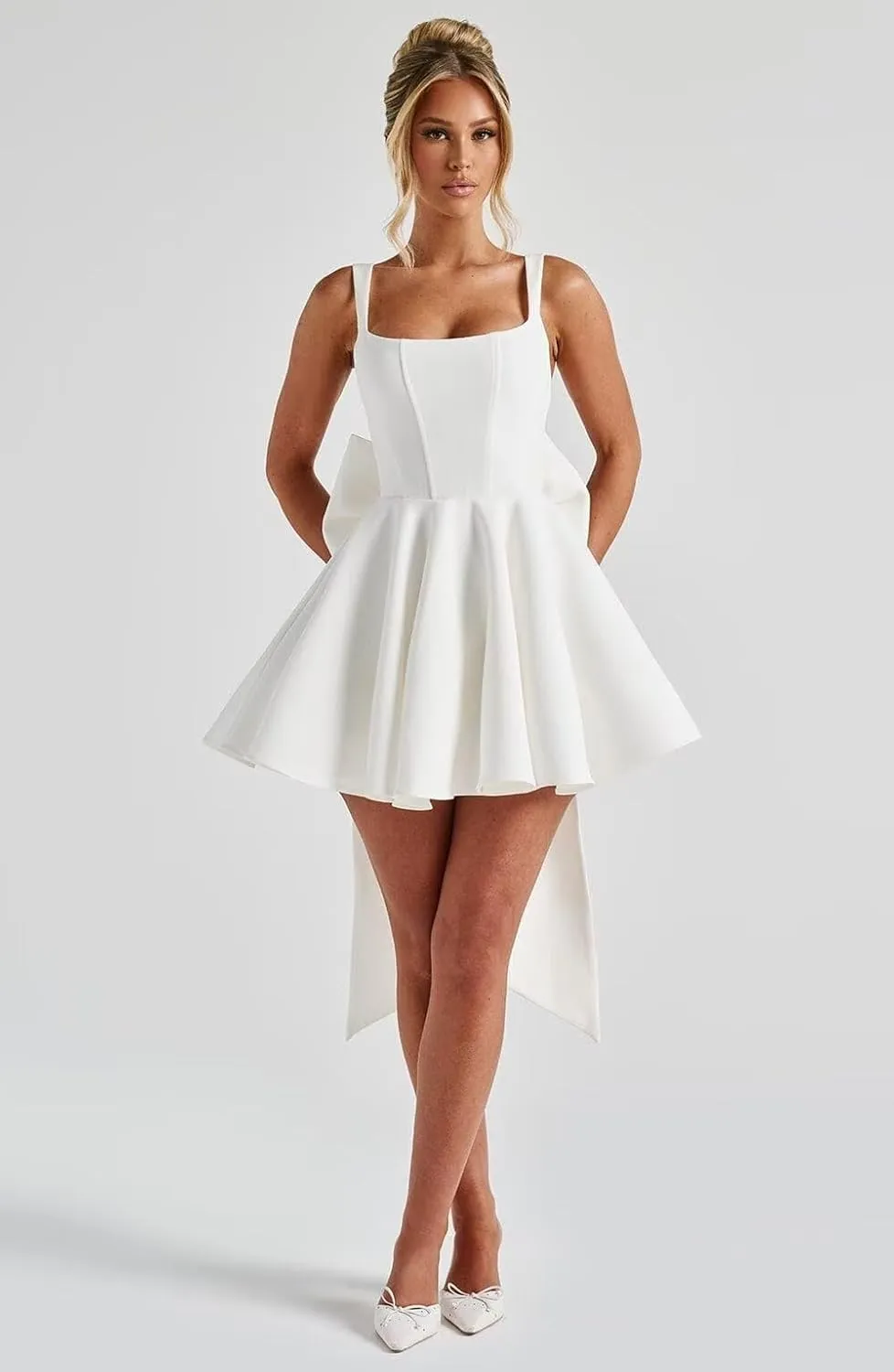 Satin Homecoming Dresses for Teens 2025 Corset Short Formal HOCO Dress with Bow Aline Cocktail Prom Gowns