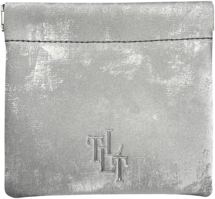 Satin Mini Pouch – Small Makeup Bag, Travel Jewelry Organizer, Soft Cosmetic Pouch, Coin Purse (Silver)