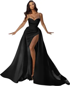 Satin Prom Dresses for Women 2025 Long Sweetheart Mermaid Ball Gown Formal Evening Dress with Slit