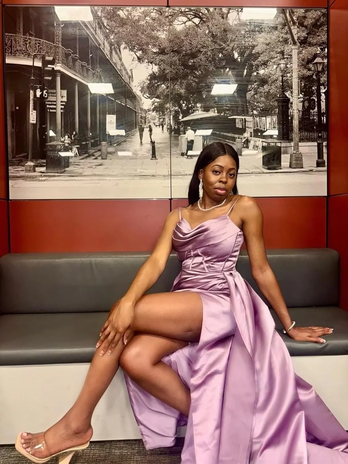 Satin Prom Dresses for Women 2025 Long Sweetheart Mermaid Ball Gown Formal Evening Dress with Slit