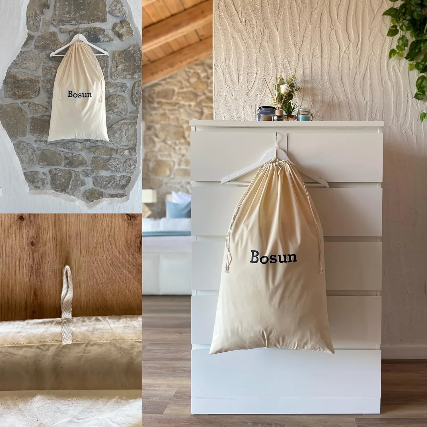 SB - BOSUN - YACHT CREW COTTON LAUNDRY BAGS, YACHT POSITIONS SILK-SCREENED   YACHT POSITION LABELLED MESH LAUNDRY BAG , COTTON BAG BIODEGRADABLE
