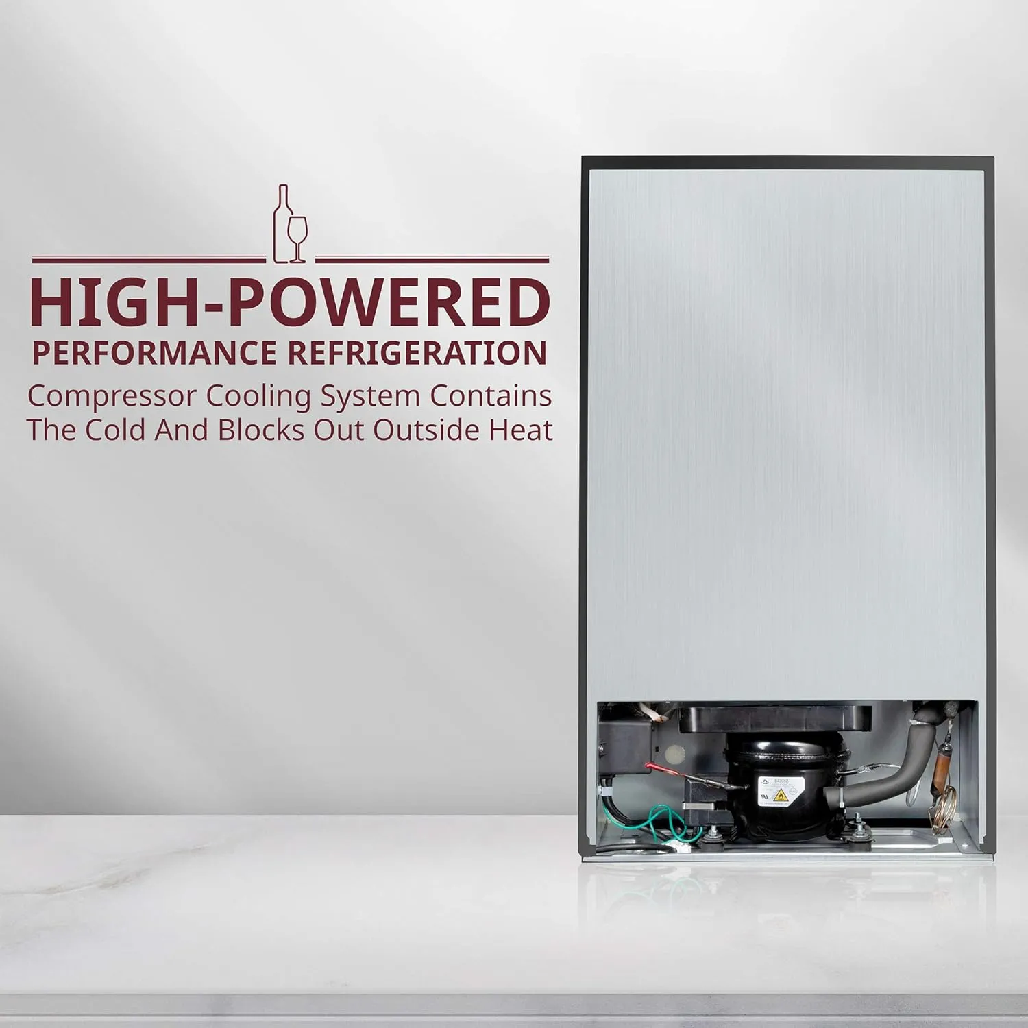 Schmecke 34 Bottle Compressor Wine Cooler Refrigerator w/Lock | Large Freestanding Wine Cellar | 41f-64f Digital Temperature Control Wine Fridge For Red, White, Champagne or Sparkling Wine - Black