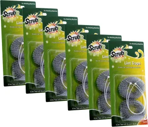 SCRUBIT 12 Premium Lint Traps with 12 Long Lasting Ties for Washing Machines - Light Aluminum Lint Trap Snare Laundry Mesh Washer Hose Filter - Won't Rust, Easy Installation,