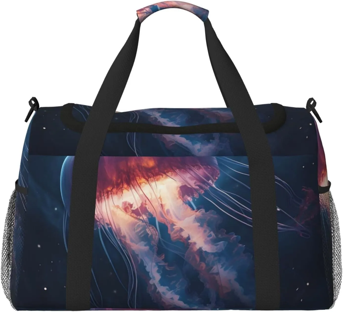 Sea Jellyfish Travel Duffel Bag Tote Bag Sports Gym Bag For Women And Men