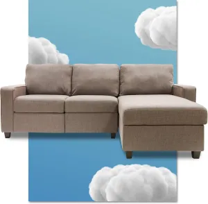 Serta Palisades Reclining Sectional Sofa with Right Chaise, Small Couch with Built-In Storage, Low-Maintenance & Family-Friendly Fabric, Oatmeal
