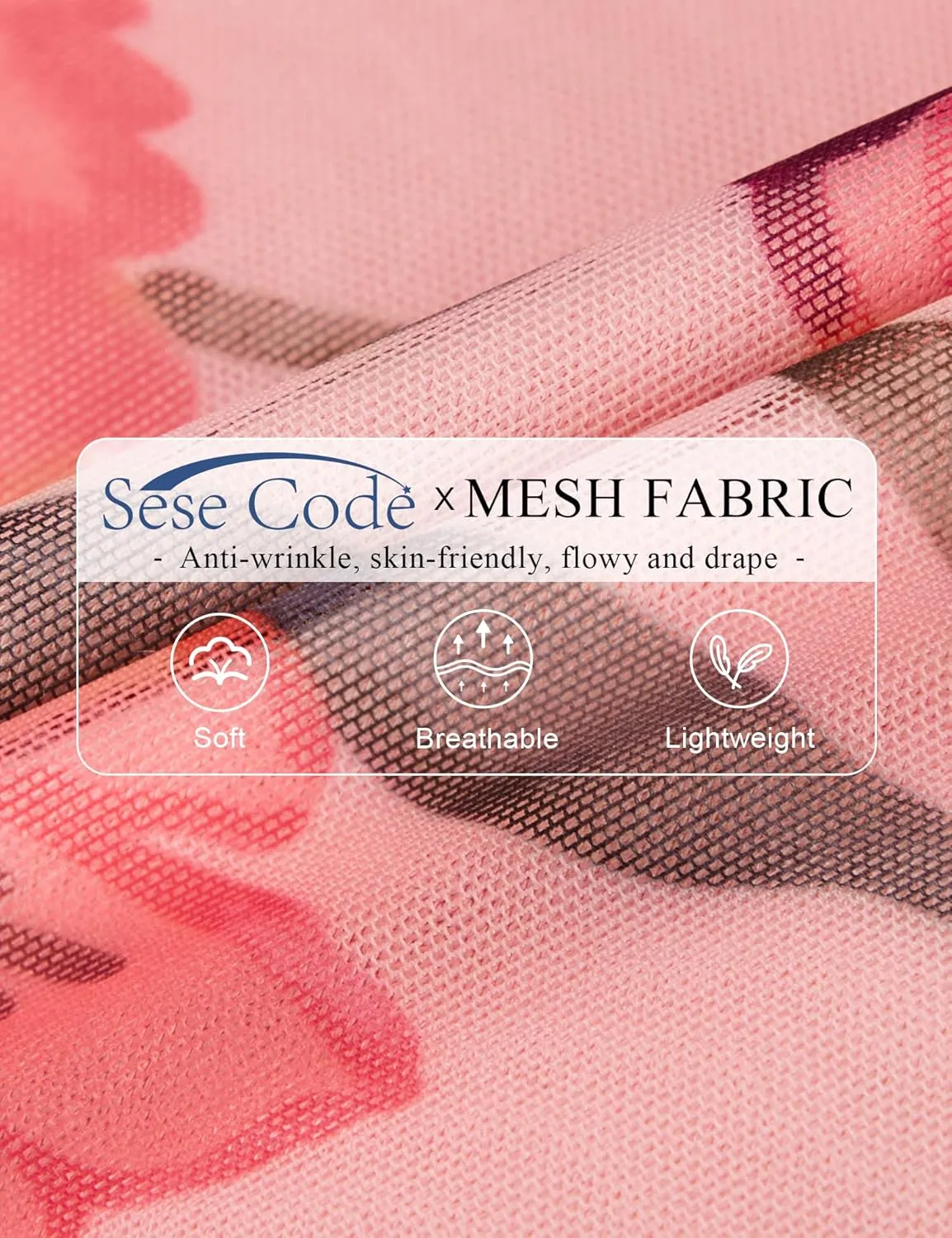 SeSe Code Women's Elegant Mesh Blouses Flowy Poncho Tops Dressy Casual Shirts