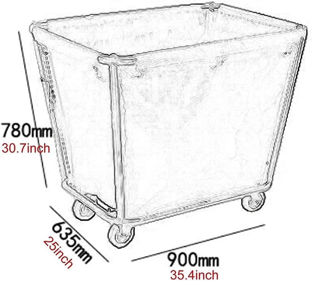 Shelf Movable Trolleys Laundry Sorter Basket Wheeled Trolley Cart With Durable Detachable Fabric Bags 4Ers, For Hotel Laundry Room Bathroom/Brown