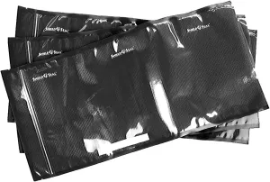 ShieldNSeal Vacuum Seal Bags (Black and Clear Zipper Bags, 11" x 23")