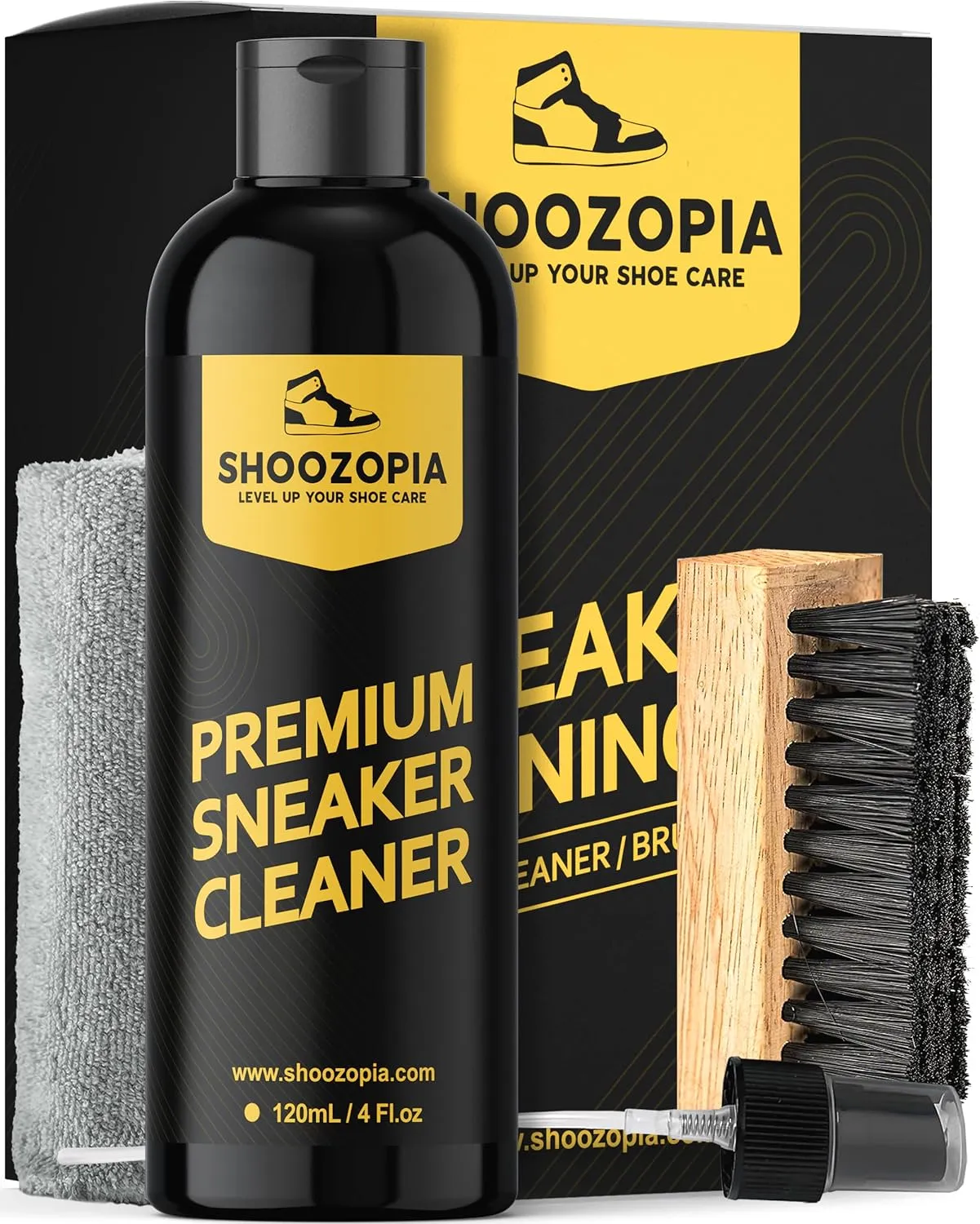 Shoe Cleaning Kit with Towel and Brush, Sneaker Cleaning Kit, White Tennis & Sneakers Cleaner, Leather, Suede, Canvas, Shoe Cleaner - Fz150 - Shoozopia