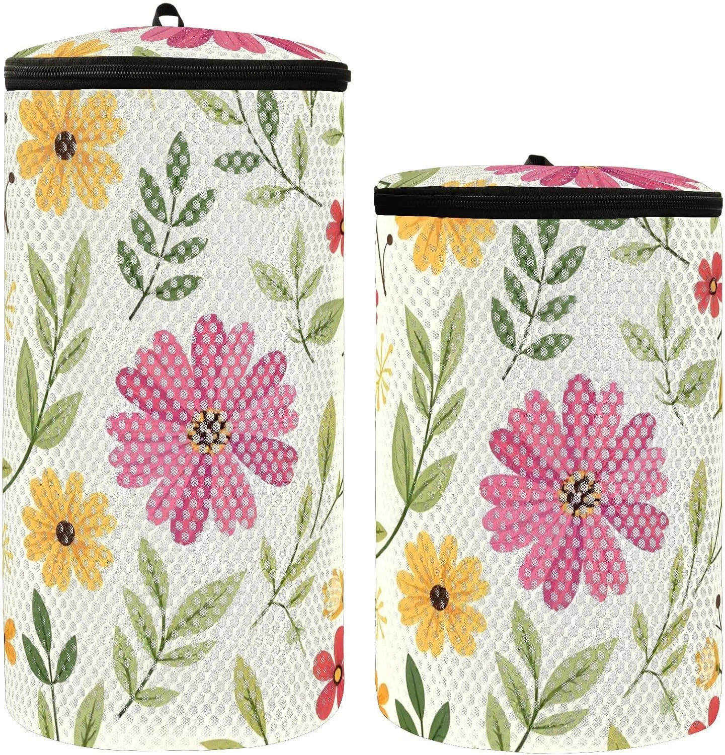 Shoe Washing Machine Bag 2 Pcs Sizable Lilac Flowers Honeycomb Mesh Shoe Laundry Bag with Zipper for Sneakers Running Shoes Sock Bras