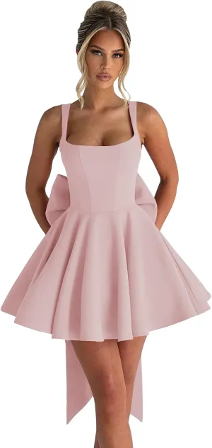 Short Homeoming Dresses for Teens 2025 Corset Formal HOCO Dress with Bow Cocktail Prom Gown