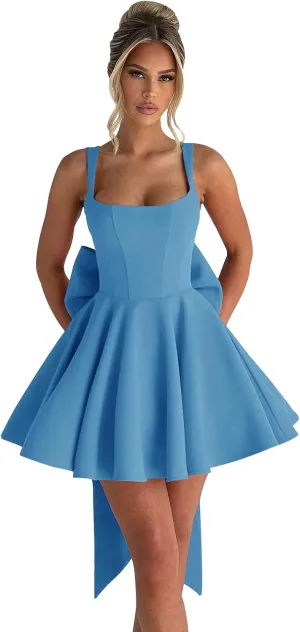Short Homeoming Dresses for Teens 2025 Corset Formal HOCO Dress with Bow Cocktail Prom Gown