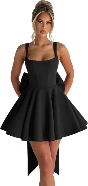 Short Homeoming Dresses for Teens 2025 Corset Formal HOCO Dress with Bow Cocktail Prom Gown