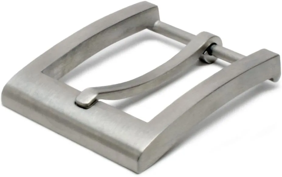 Silver Square Titanium Belt Buckle 1¼ Inch Nickel Free Belt Buckle with Brushed Satin Finish