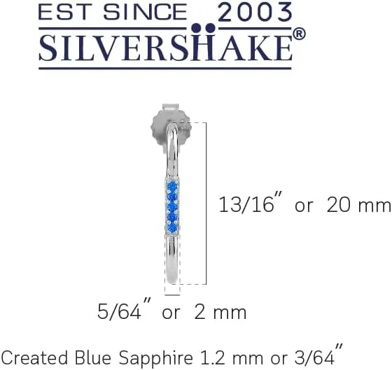 Silvershake White Gold Plated 925 Sterling Silver Minimalist Trendy J Hoop Stud Post Gemstone Earrings Jewelry for Women