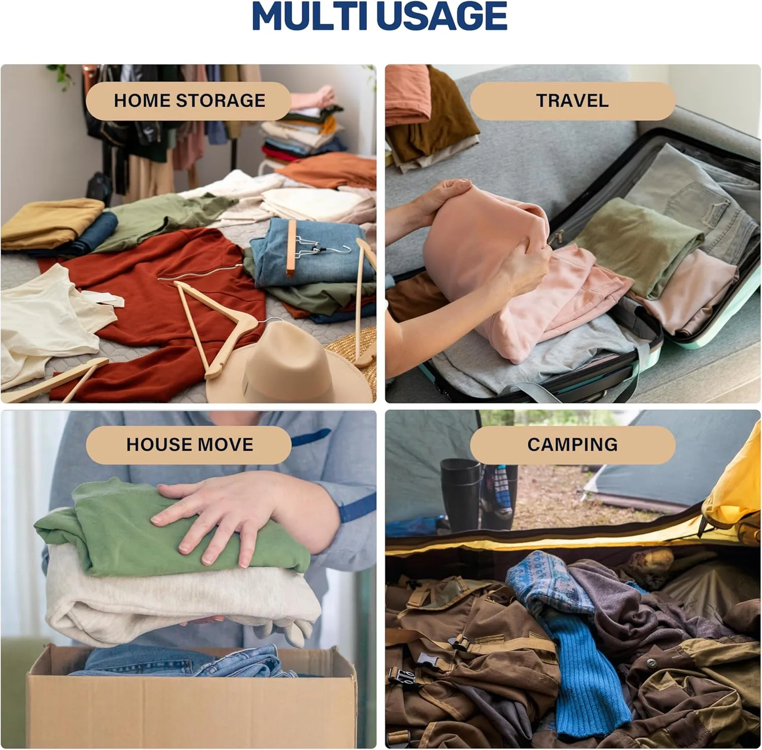 Simple Deluxe 30 Pack Vacuum Storage Bags, Compression Storage Bags, Space Saver Bags for Comforters, Blankets, Pillows and Clothes Storage, Hand Pump Included (5 Jumbo/5 L/5 M/5 S/5 Roll M/5 Roll S)