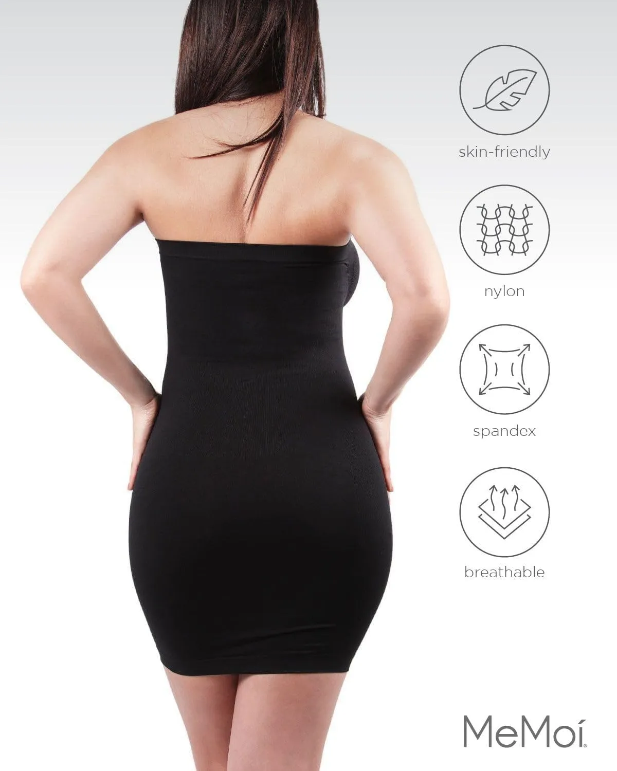 SlimMe Strapless Slips for Under Dresses, Women's Shapewear Slips, Comfortable and Breathable Tummy Control Slip - Sizes S-XL