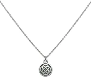 Small Celtic Knot Necklace Pewter Pendant Stainless Steel Chain (16-24 Inch)