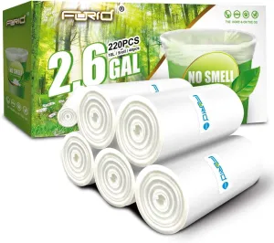 Small Clear Trash Bags – FORID 2.6 Gallon Garbage Bags Wastebasket Bin Liners 220 Count Plastic Trash Bags for Bathroom Bedroom Office Garbage Can (220 count)