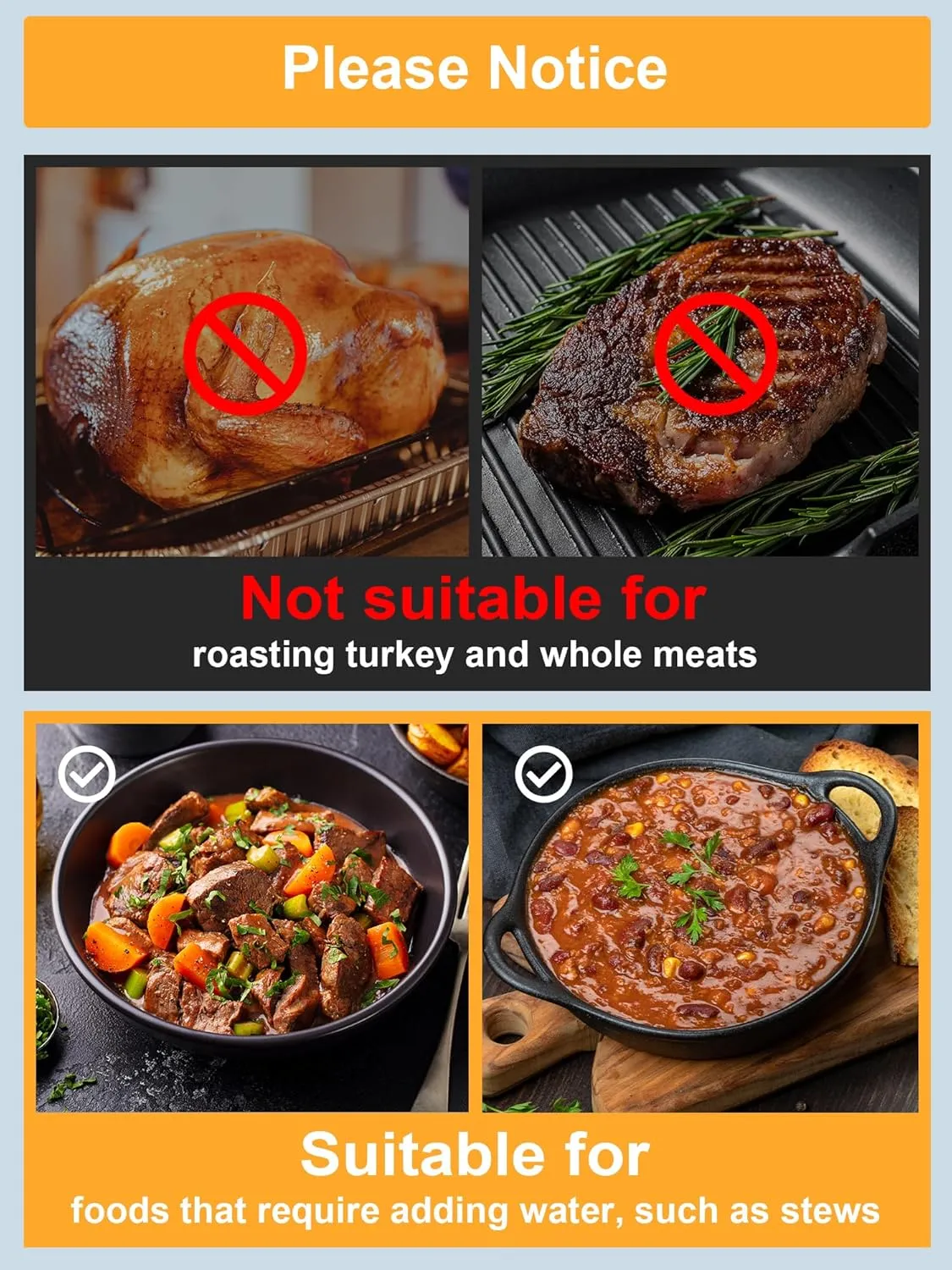SMARTAKE Electric Roaster Liners, 10 Count Disposable Roaster Liners, Fits 16, 18, 22 Quart Roasters, Roaster Pan Oven Liners Plastic Cooking Bags for Instant Cleanup, 18 x 34 Inch