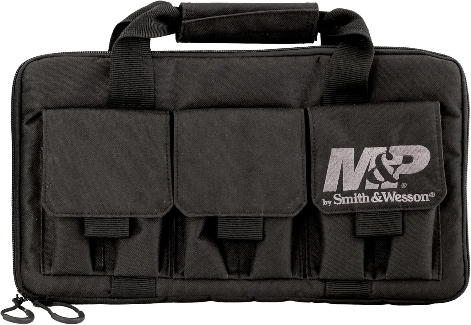 Smith & Wesson M&P Pro Tac Padded Handgun Case with Ballistic Fabric Construction and External Pockets for Shooting, Range, Storage and Transport